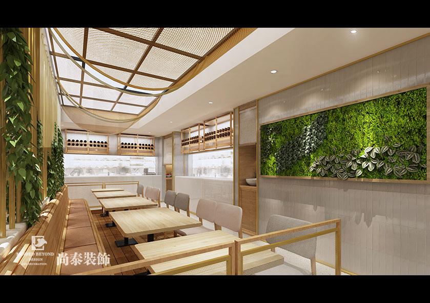 300平米自然清新餐廳裝修設計 | 丁旺餐廳
