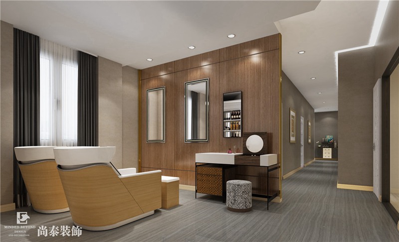 高端SPA會(huì)所將成為主流，200m2現(xiàn)代美容院裝修設(shè)計(jì)
