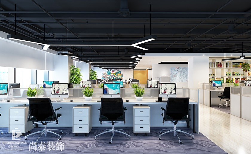 1200㎡互聯(lián)網(wǎng)廣告公司辦公室裝修 | 九星互動(dòng)