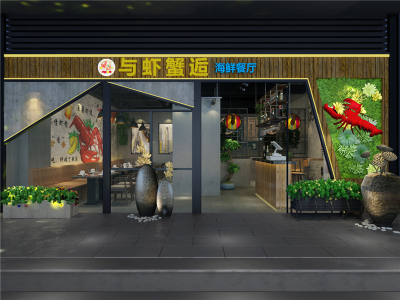 餐飲店面門頭設計圖片