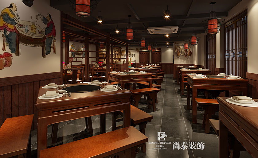 200㎡中國(guó)風(fēng)火鍋店裝修設(shè)計(jì) | 川辣奇兵