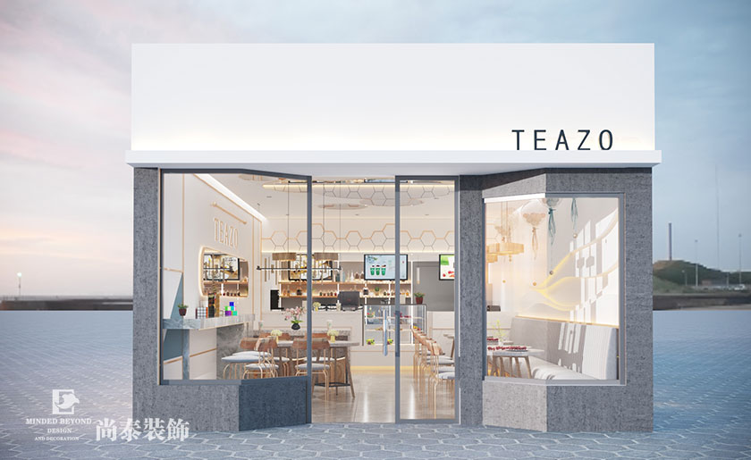 70㎡現代簡約奶茶店設計 | Teazo