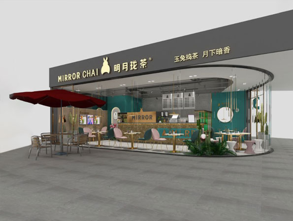 55平米輕奢奶茶店裝修設計 | 明月瓏茶