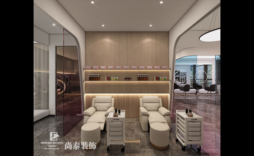 深圳羅湖230平米美發店理發店店面裝修設計效果圖